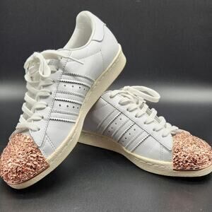 ADIDAS Superstar Sneakers 3D Rose Gold Toe Cap Women's 6.5 Excellent Condition